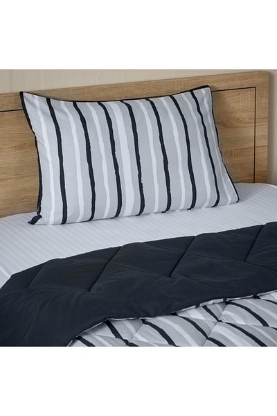Home Box Madrid Akaa 2-Piece Twin Reversible Microfibre Comforter Set 160x220 cm