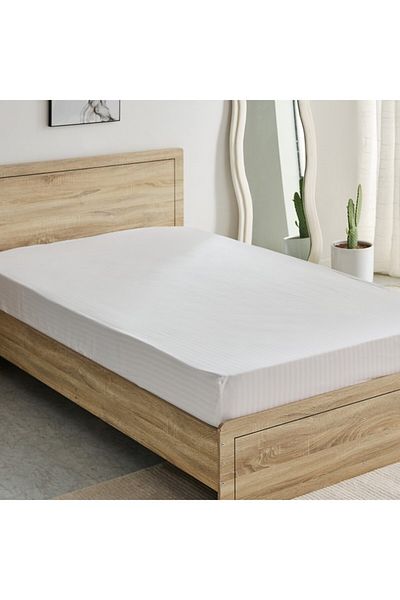 Home Box Hamilton Striped Satin Cotton Single Fitted Sheet 90x200+36 cm