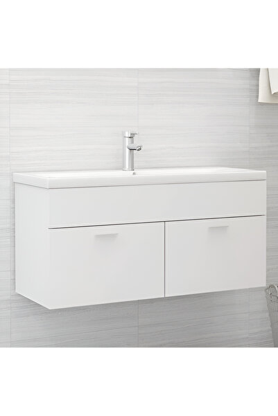 KRM HOME Suntalam kapaklı lavabo dolabı (BEYAZ) (LAVABOSUZ)