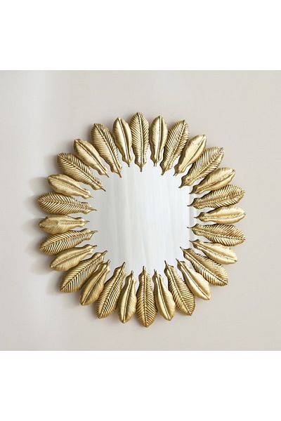 Home Box Delp Premium Heavy Duty Metal Feather Wall Mirror 69.2x69.2x4.4 cm