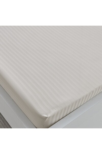 Home Box Hamilton Stripe Satin Cotton Single Fitted Sheet 90x200+36 cm