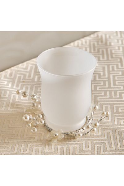 Home Box Ruse Glass Embellished Candleholder 9x9x11 cm