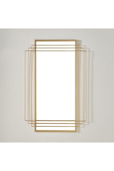 Home Box Faiz Metal Wall Decorative Mirror 60x90x1.8 cm