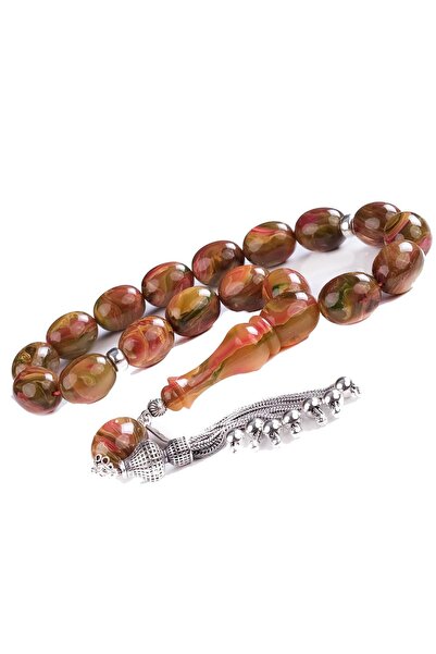 TESBİHCİBABA Buhara Collection-Multicolor Sıkma Kehribar Tesbih