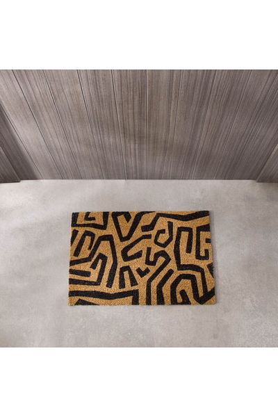 Home Box Curves Printed Coir Doormat with PVC Back 40x60 cm