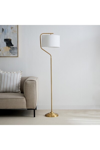 Home Box Deme Avala Metal Floor Lamp with Linen Shade 162 cm