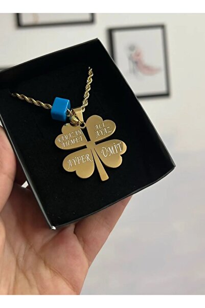 SERENİTY AKSESUAR İSİM YAZILIR ÇELİK YONCA KOLYE