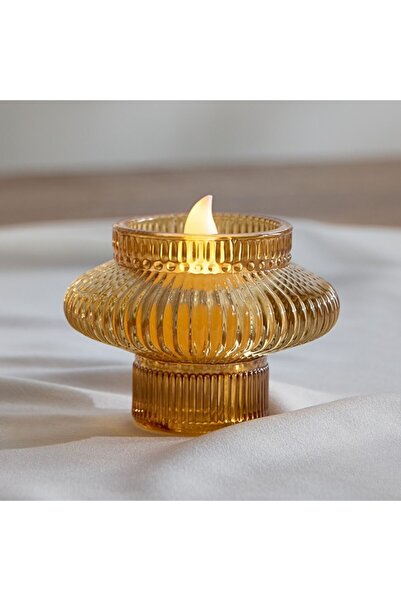 Home Box حامل شموع شاي زجاجي مضلع من أودن مقاس 7.9×7.9×6 سم