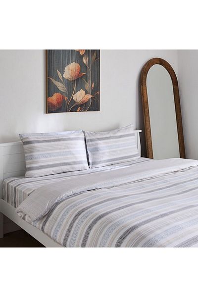 Home Box طقم غطاء لحاف كوين مطبوع من ألبانيا أوران مكون من 3 قطع من البولي قطن 220 × 220 سم