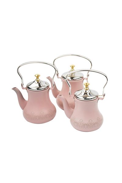 HIC Stanless Steel Tea Pot Set 3 Piece Moroccan Style