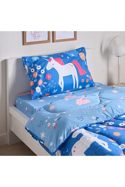 Home Box Ivy Meadows Unicorn 2-Piece Single Microfibre Comforter Set 135x220 cm