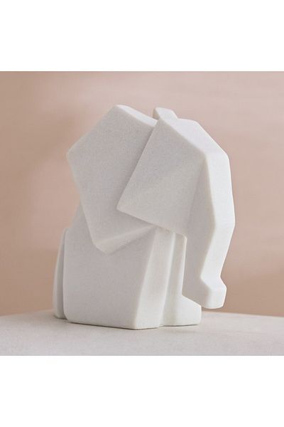 Home Box Verdant Polyresin Elephant Accent in Sand Finish 18.5x9.5x15.5 cm