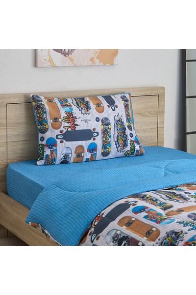 Home Box Tom Gearhead Skate 2-Piece Twin Microfiber Comforter Set 160x220 cm
