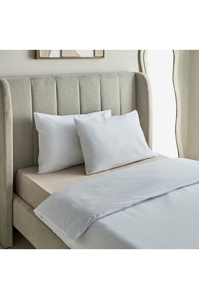 Home Box Purely-percale 3-Piece 300TC Percale Twin Duvet Quilt Cover Set 150x220 cm