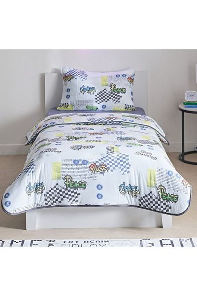 Home Box Tom Gearhead Skate 2-Piece Single Microfibre Printed Jersey Comforter Set 135x220 cm