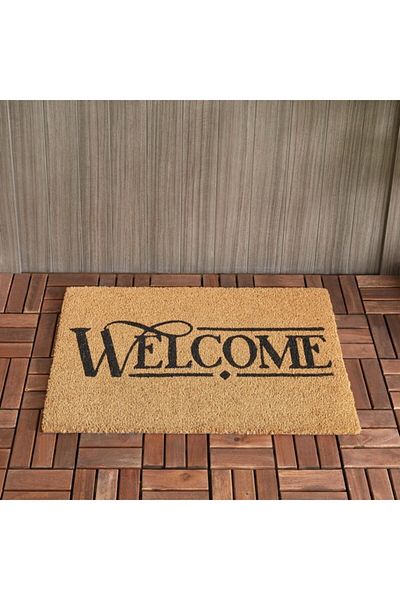 Home Box Welcome Printed Coir Doormat with PVC Back 45x75 cm