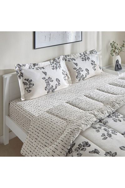 Home Box Luxot 3-Piece Monoleaf Printed Cotton Twin Comforter Set 160x220 cm