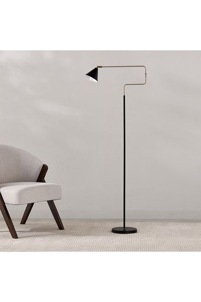Home Box Tyler Brushed Brass Metal Floor Lamp 51x23x152 cm