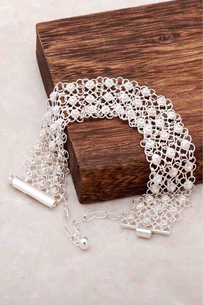 Sümer Telkari Yöresel Akıtma Kişniş Telkari Gümüş Bileklik 642