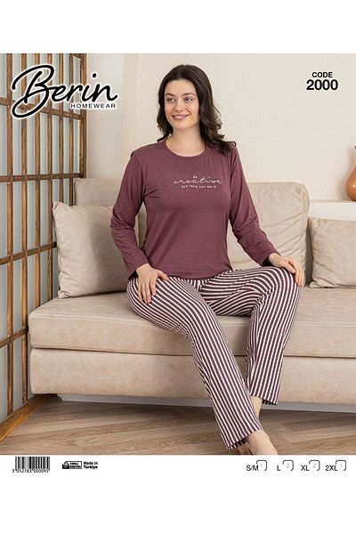 Berin Milan Fabric Long Sleeve All Season Pajamas Set