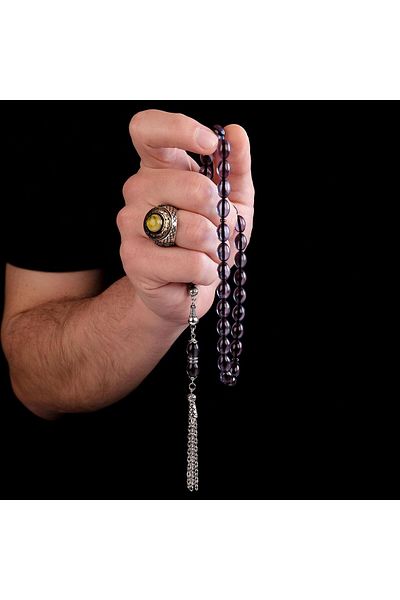 TESBİHCİBABA Bodrum Blue Crimped Amber Rosary