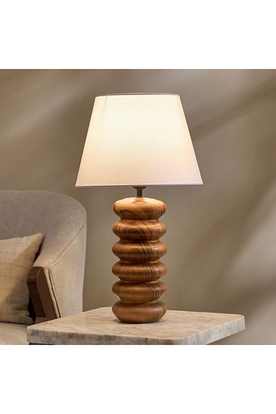 Home Box Marbella Ceramic Table Lamp with Fabric Shade 56.5 cm