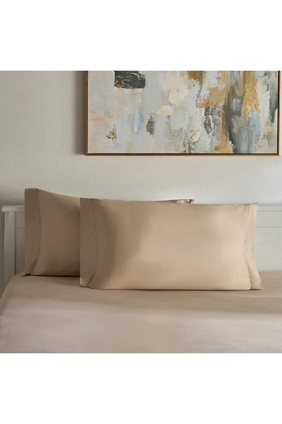 Home Box Opulent Luxe 2-Piece 400TC Cotton Solid Pillowcase Set 50x75+5cm