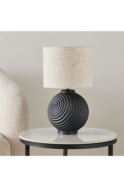 Home Box Zoe Aevar Ceramic Table Lamp with Linen shade 25x25x44 cm