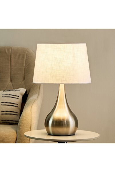 Home Box Antark Metal Table Lamp with Linen Shade 30x48 cm