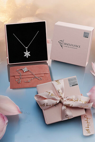 RGELEGANCE Premium Accessories 925 Ayar Gerçek Gümüş Sevgiliye Hediye Gümüş L...