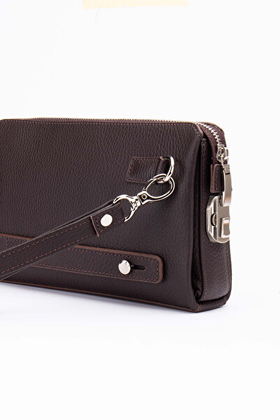 Niki Leather Портфолио с цип от естествена кожа Blanc