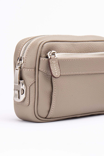 Niki Leather Τσάντα χειρός με φερμουάρ Frank από γνήσιο δέρμα