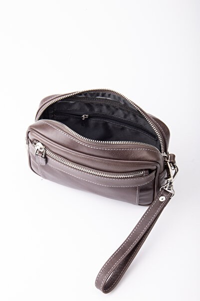 Niki Leather Frank Genuine Leather Zippered Locked Portfolio Handbag