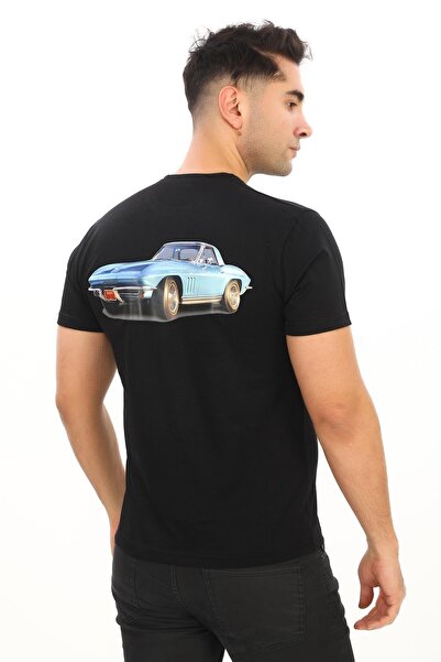 EREN STYLE 1965 Chevrolet Corvette Štampano crna Slim fit T-shirt