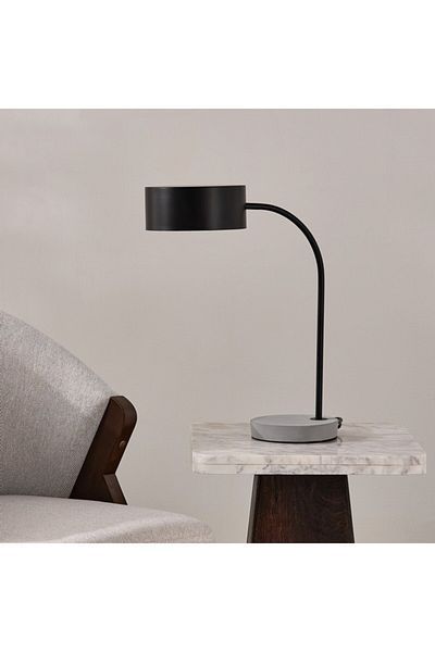 Home Box Tyler Metal Table Lamp and Cement Base 37x18x45.5 cm