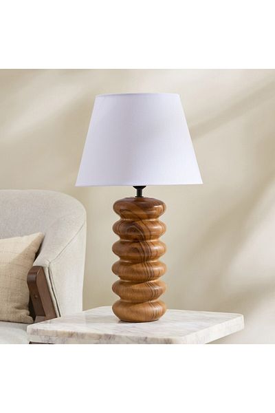 Home Box Marbella Ceramic Table Lamp with Fabric Shade 56.5 cm