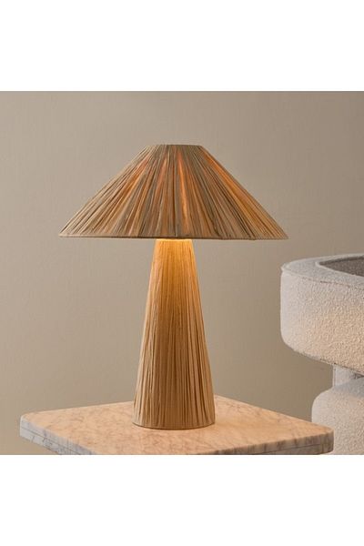 Home Box Nash Raffia Table Lamp Base and Shade 38x46 cm