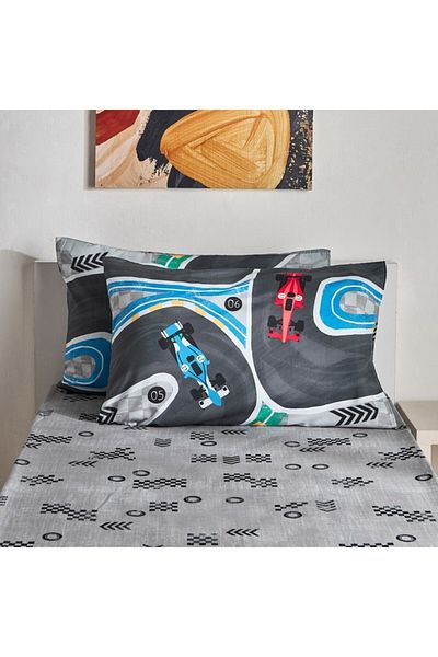 Home Box Tom Gearhead Cars 2-Piece Microfibre Pillow Cover Set 50x75 cm