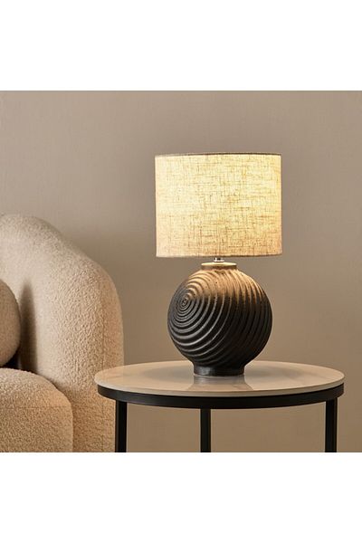 Home Box Zoe Aevar Ceramic Table Lamp with Linen shade 25x25x44 cm