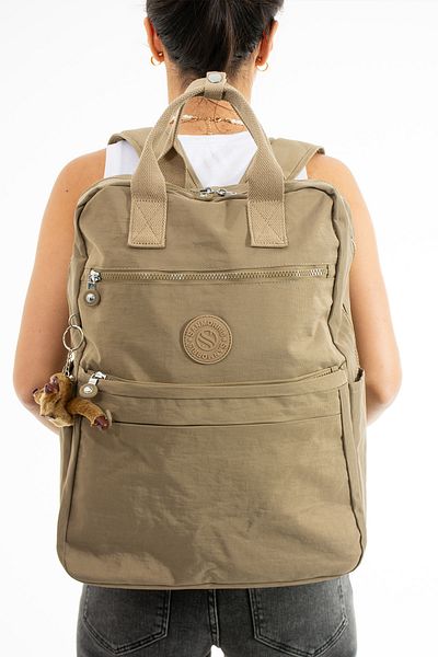 Çanta Trend Unisex Αδιάβροχο τσαλακωμένο ύφασμα πολλαπλών διαμερισμάτων Σχολείο και σακίδιο πλάτης για φορητό υπολογιστή μεγάλου μεγέθους