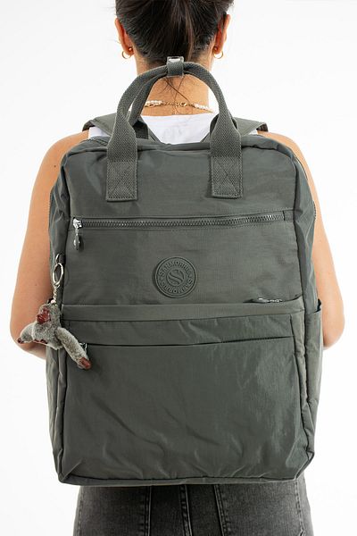 Çanta Trend Unisex Αδιάβροχο τσαλακωμένο ύφασμα πολλαπλών διαμερισμάτων Σχολείο και σακίδιο πλάτης για φορητό υπολογιστή μεγάλου μεγέθους