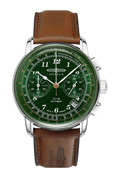 Zeppelin Mens Watch 7614-4, Quartz, 43mm, 5ATM