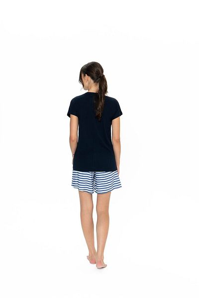 U.S. Polo Assn. Set tricou și pantaloni scurți din bumbac pentru femei - buzunare / mâneci scurte / gât rotund / cu șireturi