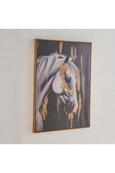 Home Box Iqra Samra Horse Face Framed Canvas with Foil 50x70x2.8 cm
