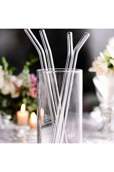 ÇEÇEN HOME (3 Pcs) Washable, Reusable Glass Straws