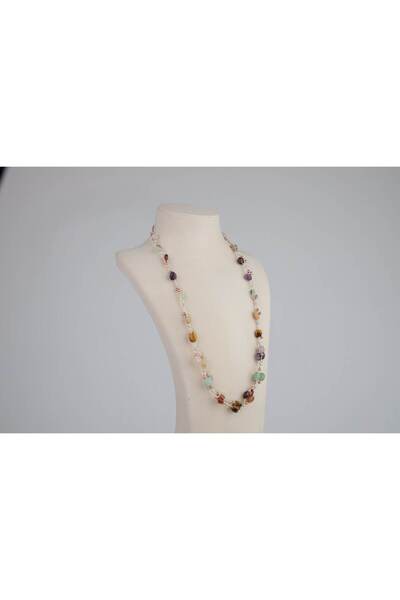 Aksesuarlia Virgo Natural Stone Necklace and Bracelet, Bracelet, Necklace, Genuine Natural Stone