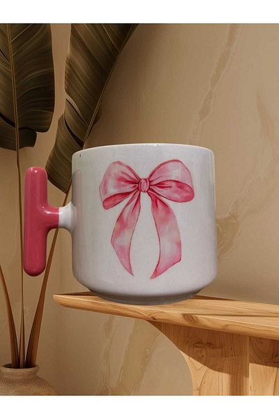 GameFruy Pink Bow Double Sided Printed Mug - Ceramic Tea, Coffee Gift Cup (Pink t)