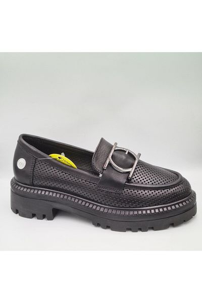 Mammamia D25YA-7300 Pantofi de zi cu zi pentru femei, din piele naturală cu imprimare cu laser, anatomici, Tban