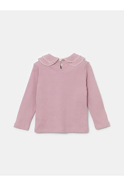 LC Waikiki Βασικό κοριτσίστικο μπλουζάκι LCW Kids Pink Baby Collar