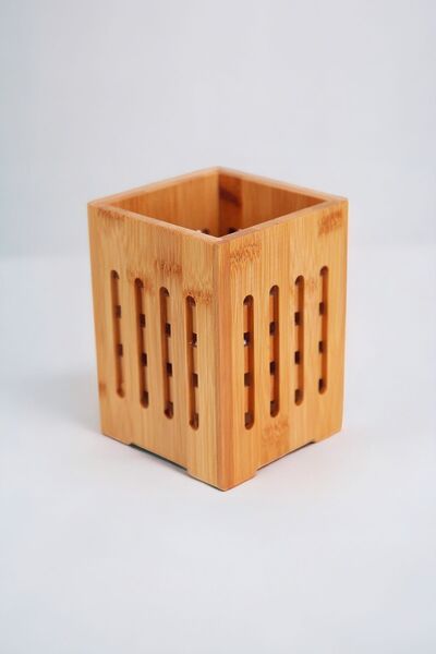 ellahomedekor حامل أدوات مائدة من الخيزران مقاس 14 × 10 × 10 سم.